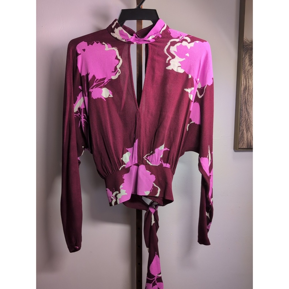 Free People Say You Love Me Blouse Plum XS‎